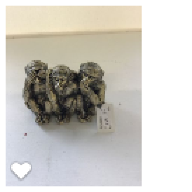 Horen zien en zwijgen aap goud 13x9